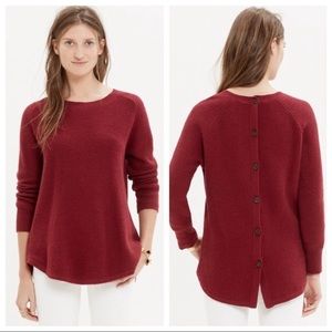 Madewell Backroad Button Back Sweater in Maroon S